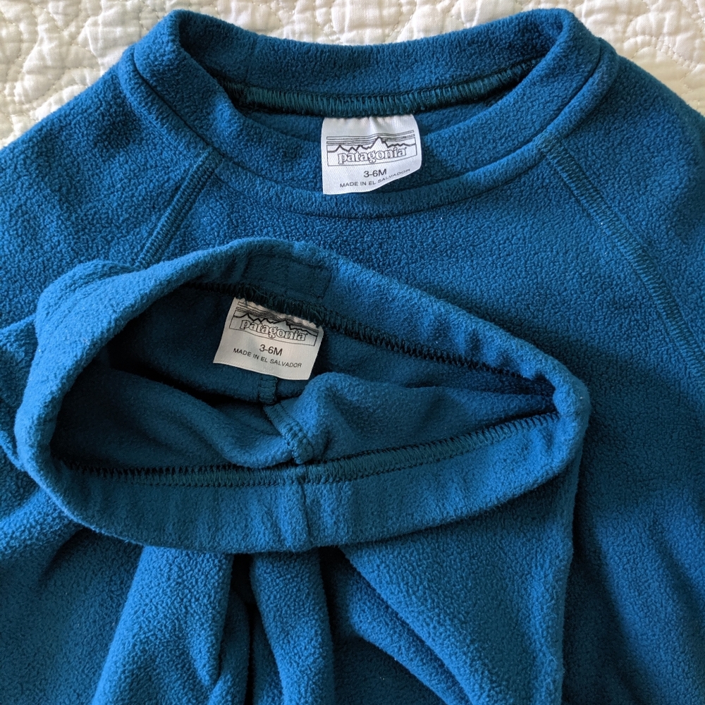Patagonia fleece crew and pants set